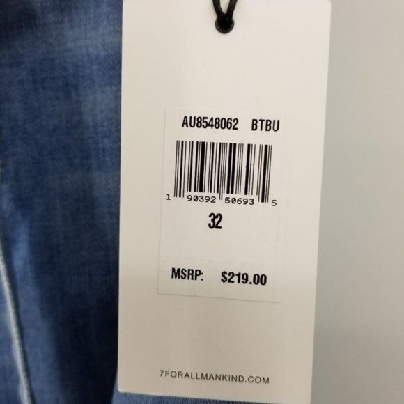 7FAMK The Paperbag Jeans in Bright Blue Jay High Rise Tie Waist Size 32 - Picture 5 of 11